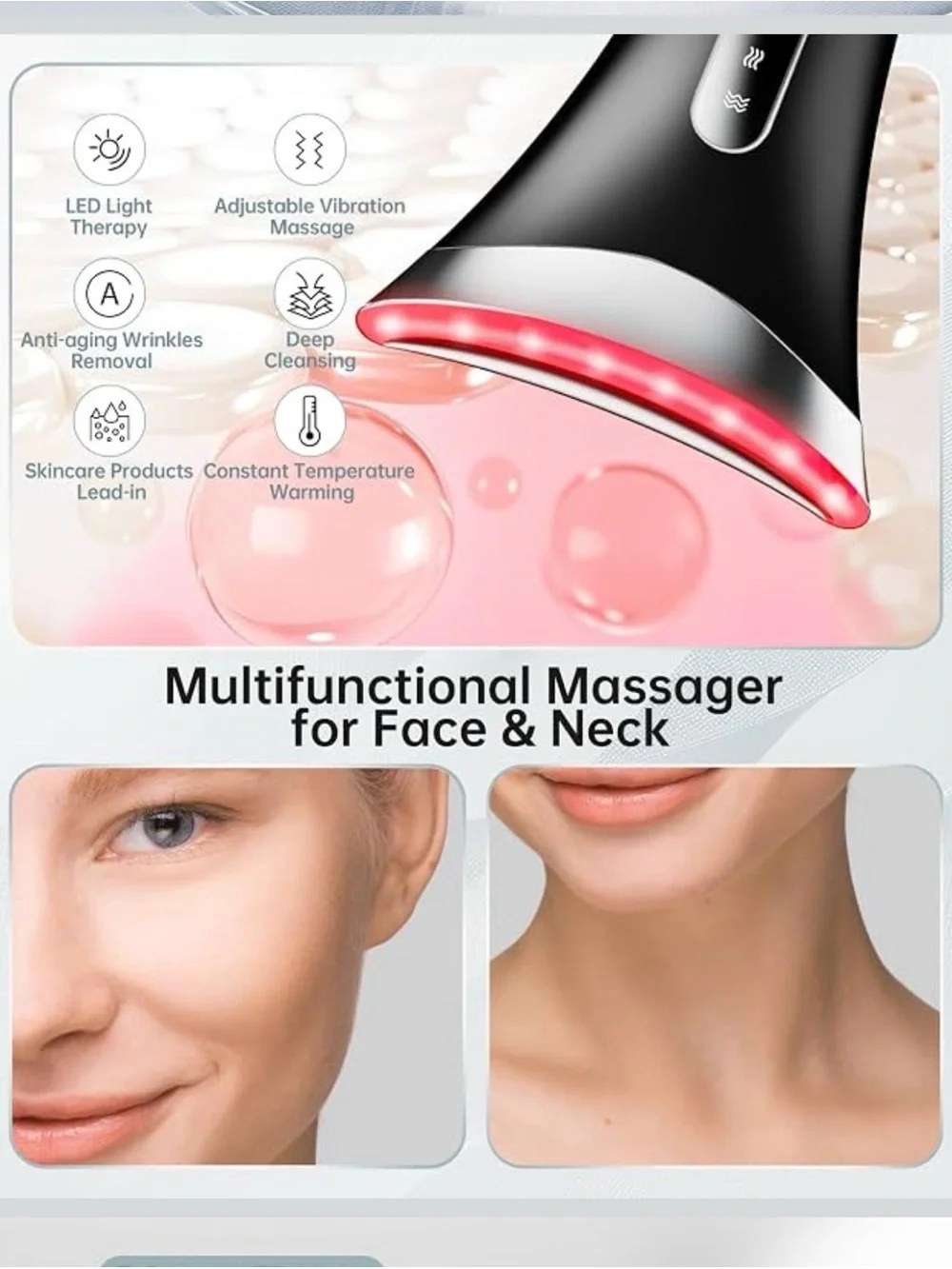 LED Color Therapy Facial Device - Black NWT